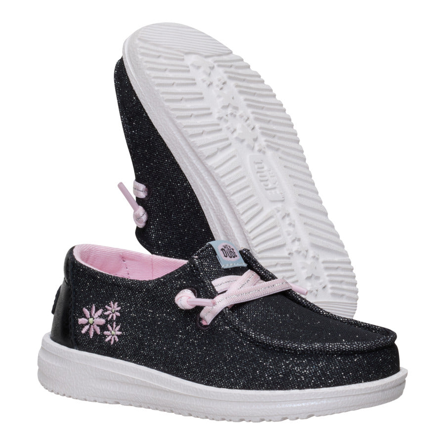 Wendy Toddler Shimmer Flower – Charcoal - Image 3
